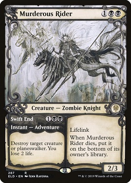 🔥 Murderous Rider // Swift End Throne of Eldraine Book Art
